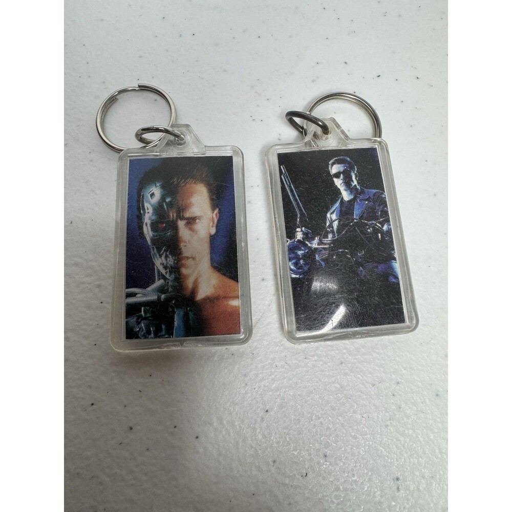 Set Of Two '91 Deadstock Terminator 2 Keychains Vintage Rare
